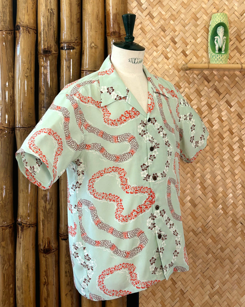 Micky Oye Green Lei Aloha Shirt